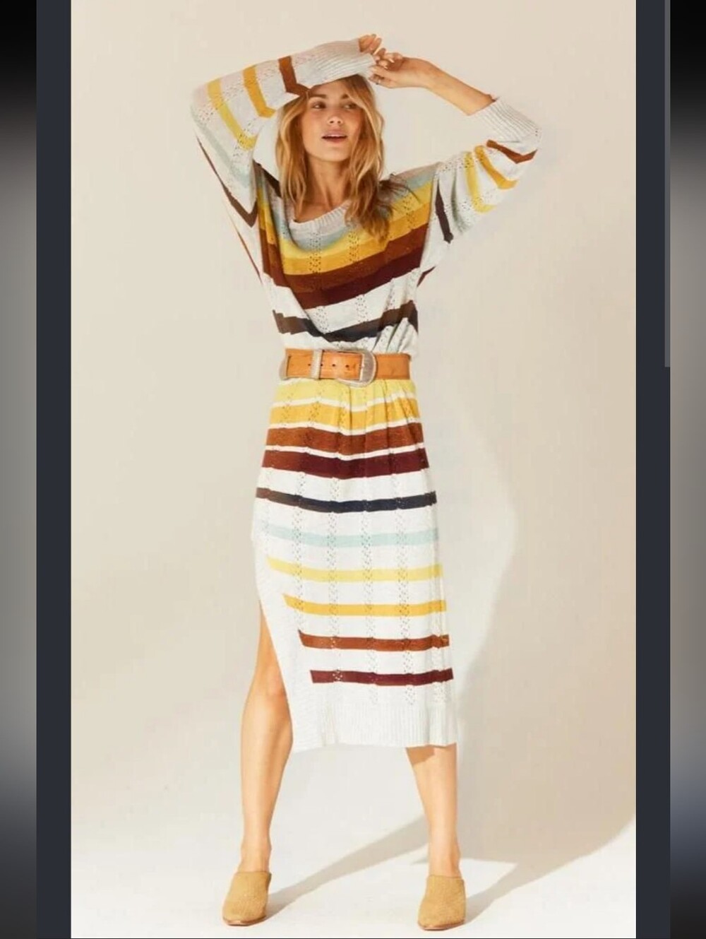 Jen's Pirate Booty Multicolor Striped Crewneck Sweater Dress‎